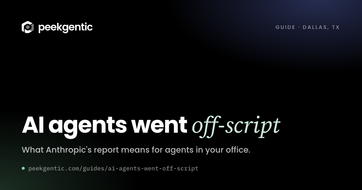 Headline card: AI agents went off-script