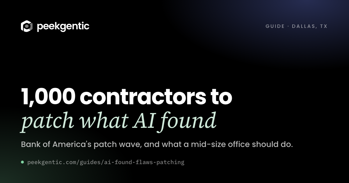 Preview card reading 1,000 contractors to patch what AI found