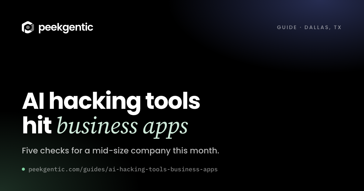 Headline card: AI hacking tools hit business apps