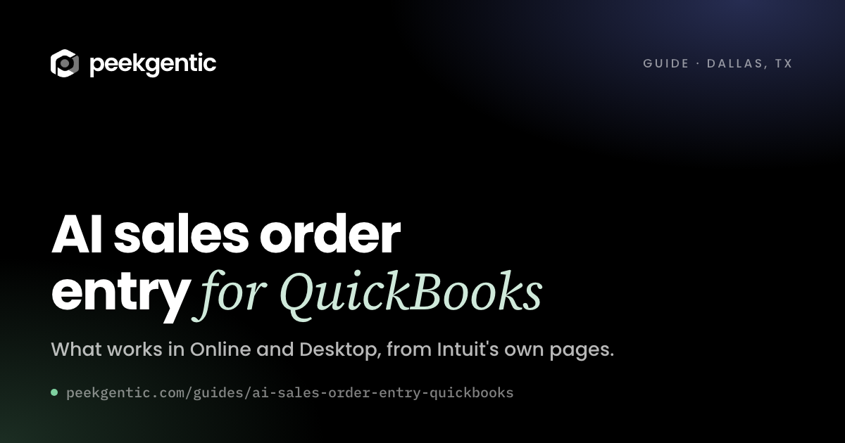 Preview card reading AI sales order entry for QuickBooks
