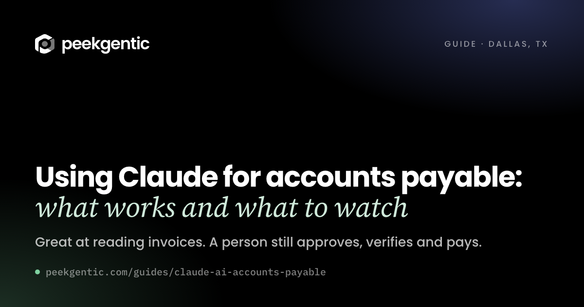 Preview card reading Using Claude for accounts payable: what works and what to watch.