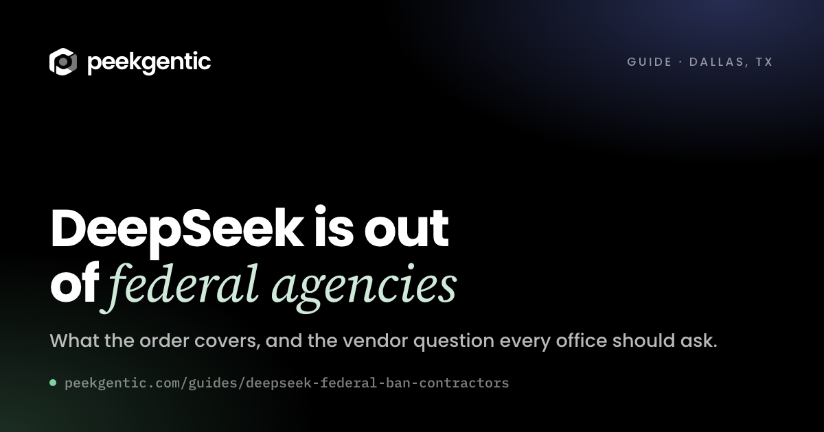 Preview card reading DeepSeek is out of federal agencies
