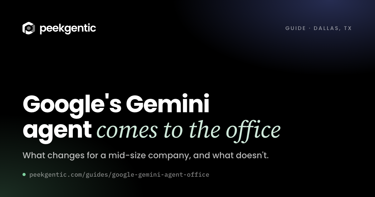 Headline card: Google's Gemini agent comes to the office