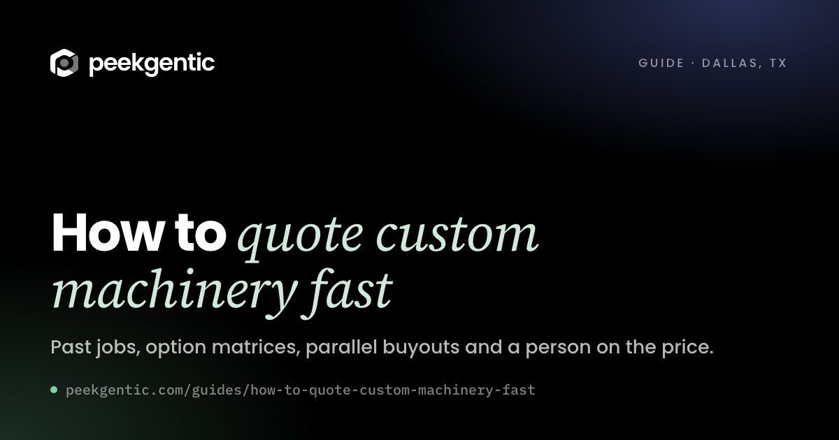 Preview card reading How to quote custom machinery fast