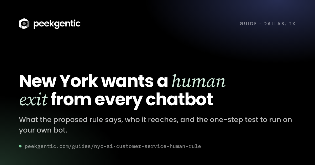 Preview card reading New York wants a human exit from every chatbot