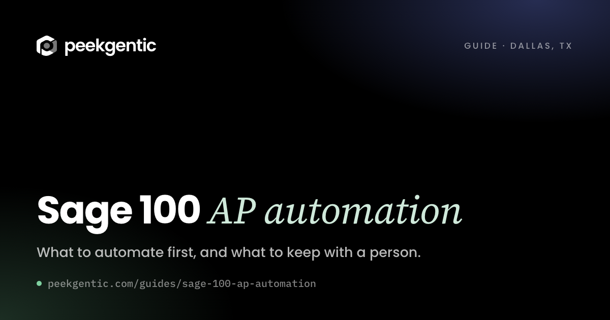 Preview card reading Sage 100 AP automation